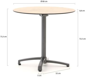 Bellagio Canzo klaptafel ø 80cm (h:73cm) - Laagste prijsgarantie! Bruin