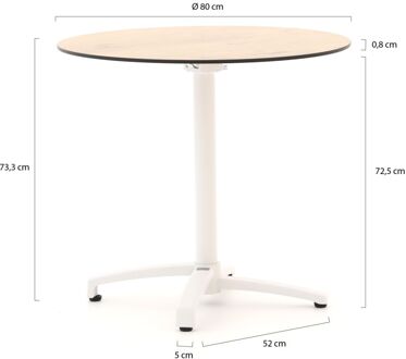 Bellagio Canzo klaptafel ø 80cm (h:73cm) - Laagste prijsgarantie! Bruin