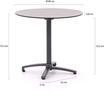 Bellagio Canzo klaptafel ø 80cm (h:73cm) - Laagste prijsgarantie! Grijs