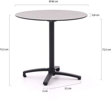 Bellagio Canzo klaptafel ø 80cm (h:73cm) - Laagste prijsgarantie! Grijs