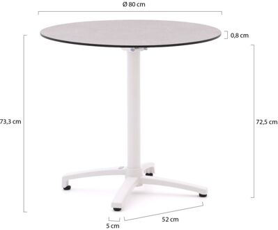 Bellagio Canzo klaptafel ø 80cm (h:73cm) - Laagste prijsgarantie! Wit