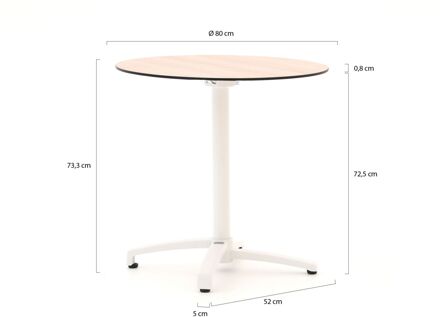 Bellagio Canzo klaptafel ø 80cm (h:73cm) - Laagste prijsgarantie! Wit