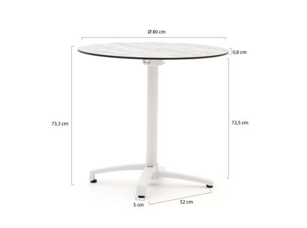 Bellagio Canzo klaptafel ø 80cm (h:73cm) - Laagste prijsgarantie! Wit