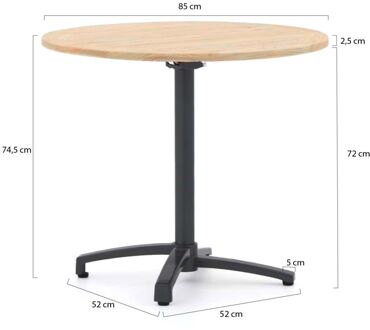 Bellagio Canzo klaptafel ø 85cm (h:75cm) - Laagste prijsgarantie! Bruin