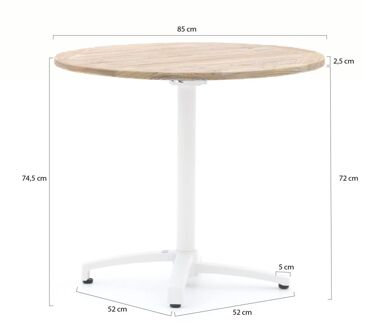 Bellagio Canzo klaptafel ø 85cm (h:75cm) - Laagste prijsgarantie! Wit