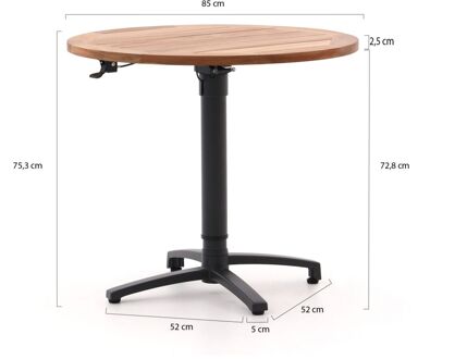 Bellagio Canzo klaptafel Ø85 (h:73/109cm) verstelbaar - Laagste prijsgarantie! Zwart