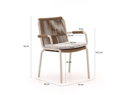 Bellagio Caronia/Sora ø 127cm dining tuinset 5-delig stapelbaar - Laagste prijsgarantie! Taupe