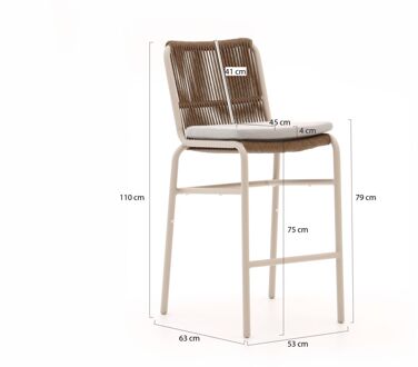 Bellagio Caronia/Trecenta 150cm barset 5-delig stapelbaar - Laagste prijsgarantie! Wit
