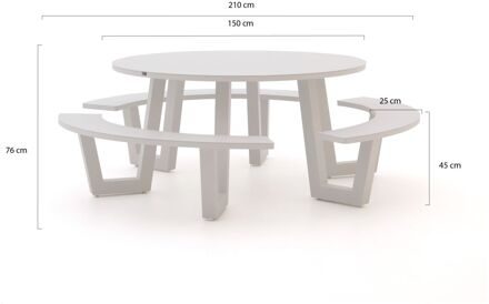Bellagio Cavoli picknicktafel ø150cm - Laagste prijsgarantie! Wit