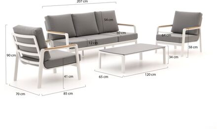 Bellagio Ciane stoel-bank loungeset 4-delig (5-zits) - Laagste prijsgarantie! Grijs