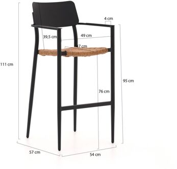 Bellagio Cino 175cm barset 5-delig stapelbaar - Laagste prijsgarantie! Grijs