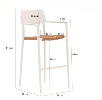 Bellagio Cino 175cm barset 5-delig stapelbaar - Laagste prijsgarantie! Wit