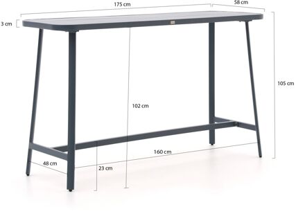 Bellagio Cino bartafel 175x58x105cm - Laagste prijsgarantie! Blauw