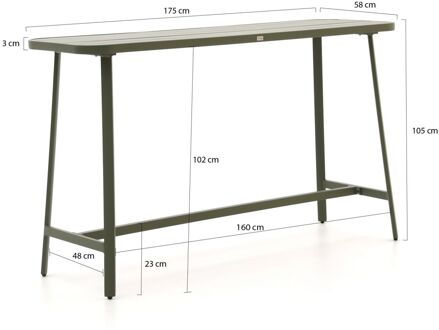 Bellagio Cino bartafel 175x58x105cm - Laagste prijsgarantie! Groen
