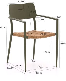 Bellagio Cino dining tuinstoel stapelbaar - Laagste prijsgarantie! Groen