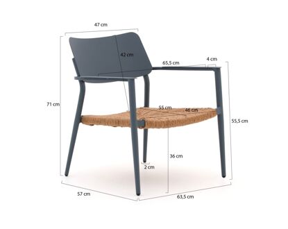 Bellagio Cino lounge tuinstoel met voetenbank stapelbaar - Laagste prijsgarantie! Blauw