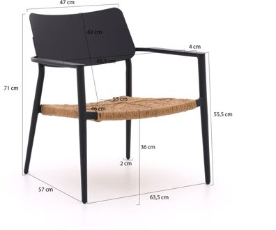 Bellagio Cino lounge tuinstoel stapelbaar - Laagste prijsgarantie! Grijs