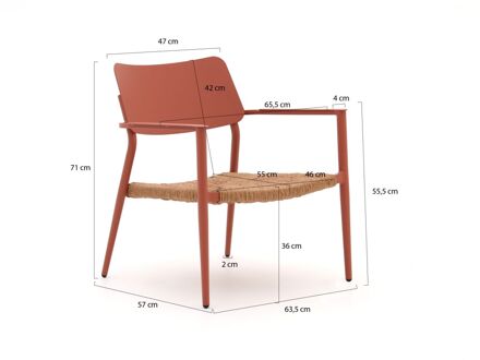 Bellagio Cino lounge tuinstoel stapelbaar - Laagste prijsgarantie! Rood