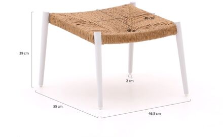 Bellagio Cino lounge voetenbank 55x55cm - Laagste prijsgarantie! Wit