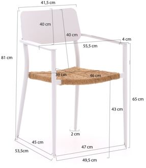 Bellagio Cino/Menzano 220cm dining tuinset 7-delig stapelbaar - Laagste prijsgarantie! Wit