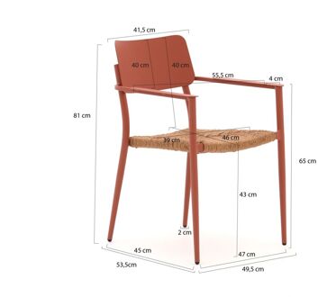 Bellagio Cino/Sora ø 90cm dining tuinset 5-delig stapelbaar - Laagste prijsgarantie! Rood