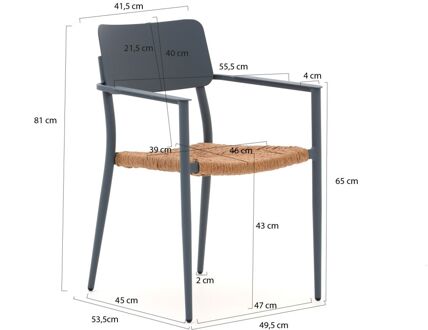 Bellagio Cino/Sora ø 90cm dining tuinset 5-delig stapelbaar - Laagste prijsgarantie! Wit