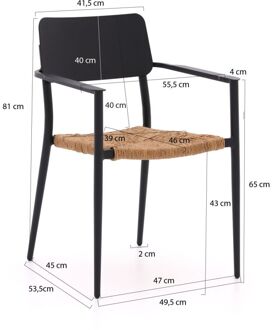 Bellagio Cino/Sora ø90cm dining tuinset 3-delig stapelbaar - Laagste prijsgarantie! Grijs