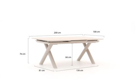 Bellagio Citadella dining tuintafel uitschuifbaar 200/260x100x76cm - Laagste prijsgarantie! Taupe