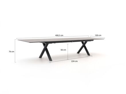 Bellagio Citadella dining tuintafel uitschuifbaar 280/340/400x100x76cm - Laagste prijsgarantie! Grijs