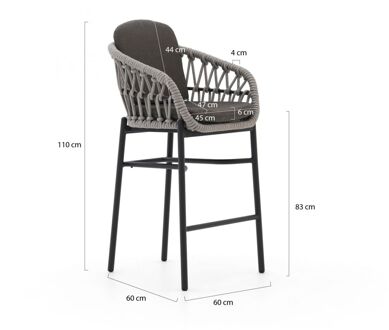 Bellagio Cupello barstoel stapelbaar - Laagste prijsgarantie! Grijs