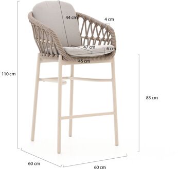 Bellagio Cupello barstoel stapelbaar - Laagste prijsgarantie! Taupe