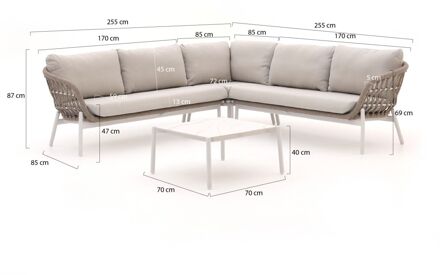 Bellagio Cupello hoek loungeset 4-delig - Laagste prijsgarantie! Wit