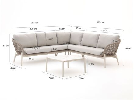 Bellagio Cupello hoek loungeset 4-delig - Laagste prijsgarantie! Wit