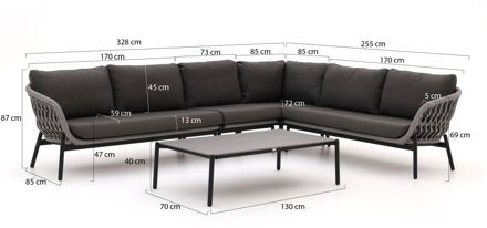 Bellagio Cupello hoek loungeset 5-delig rechts - Laagste prijsgarantie! Grijs