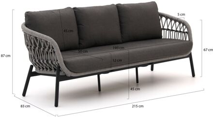 Bellagio Cupello lounge tuinbank 3-zits 215cm - Laagste prijsgarantie! Grijs