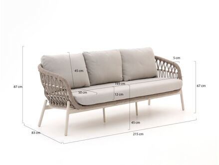 Bellagio Cupello lounge tuinbank 3-zits 215cm - Laagste prijsgarantie! Taupe