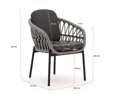Bellagio Cupello/ROUGH-X 240cm dining tuinset 7-delig - Laagste prijsgarantie! Grijs
