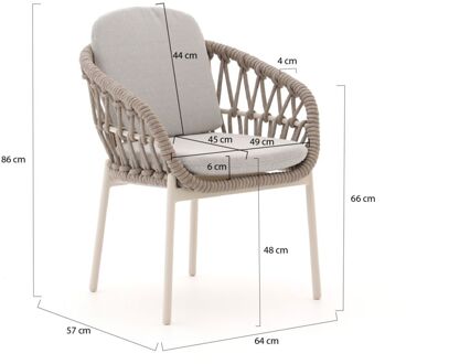 Bellagio Cupello/ROUGH-Y ø 180cm dining tuinset 7-delig - Laagste prijsgarantie! Taupe