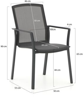 Bellagio Dranera/Fidenza 90cm dining tuinset 3-delig stapelbaar - Laagste prijsgarantie! Grijs