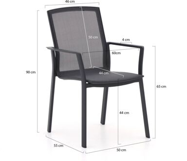 Bellagio Dranera/Fidenza ø149cm dining tuinset 6-delig stapelbaar - Laagste prijsgarantie! Grijs