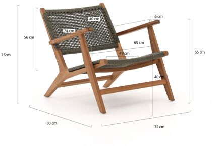 Bellagio Elcito lounge tuinstoel met voetenbank - Laagste prijsgarantie! Bruin