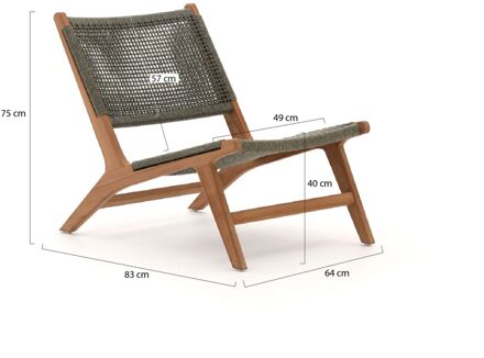 Bellagio Elcito lounge tuinstoel met voetenbank - Laagste prijsgarantie! Bruin