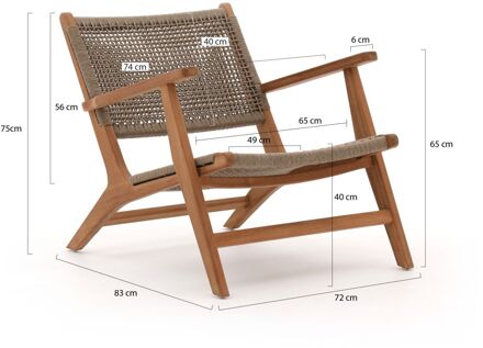 Bellagio Elcito lounge tuinstoel met voetenbank - Laagste prijsgarantie! Bruin