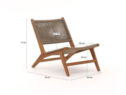 Bellagio Elcito lounge tuinstoel met voetenbank - Laagste prijsgarantie! Bruin