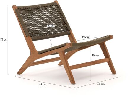 Bellagio Elcito lounge tuinstoel met voetenbank - Laagste prijsgarantie! Bruin