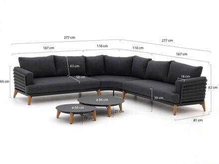 Bellagio Esenta hoek loungeset 5-delig - Laagste prijsgarantie! Grijs