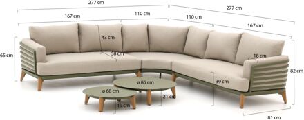 Bellagio Esenta hoek loungeset 5-delig - Laagste prijsgarantie! Groen