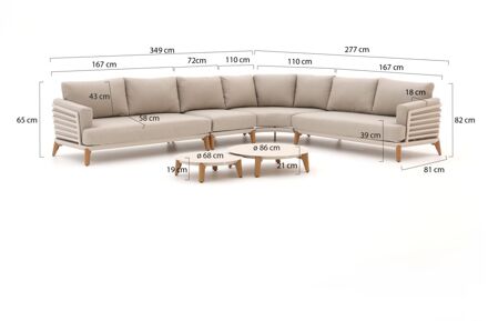 Bellagio Esenta hoek loungeset 6-delig 6-zits - Laagste prijsgarantie! Taupe