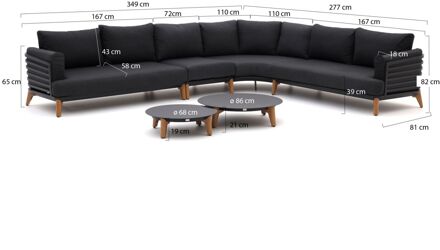 Bellagio Esenta hoek loungeset 6-delig links - Laagste prijsgarantie! Grijs