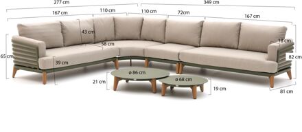 Bellagio Esenta hoek loungeset 6-delig links - Laagste prijsgarantie! Taupe